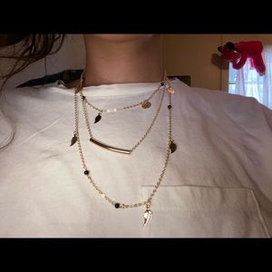 Boho Leaf Sequence Multilayered Necklace